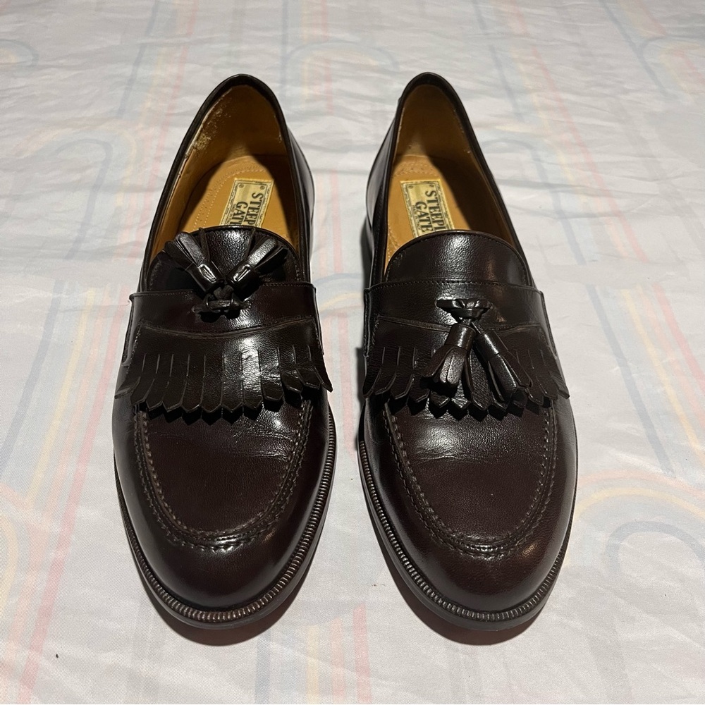 Vintage Steeple Gate Mens Brown Leather Kiltie Tassel Loafers Dress Shoes 9 1/2D